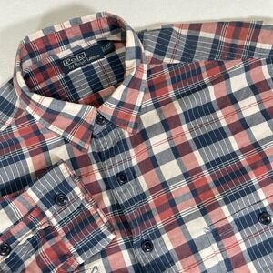 Polo‎ Ralph Lauren Men's 2XLT Plaid Double Front Pocket Short Sleeve Camp Shirt